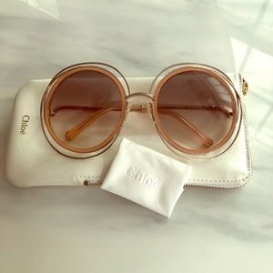 Chloé Carlina Round-frame Gold-tone Sunglasses